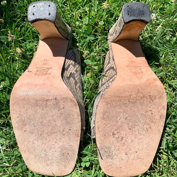 Bill Blass leather, snake print, sling-backs, 8 - Picture 7 of 16